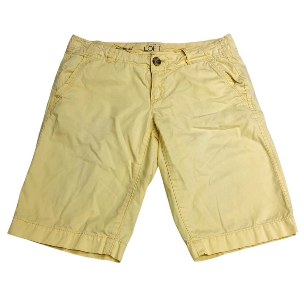 Ann Taylor Loft Boyfriend Yellow Shorts Slouchy Boyfriend Fit Bermuda Length